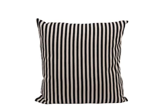 Hello Honey® Black and Cream Woven Cotton Striped Pillow